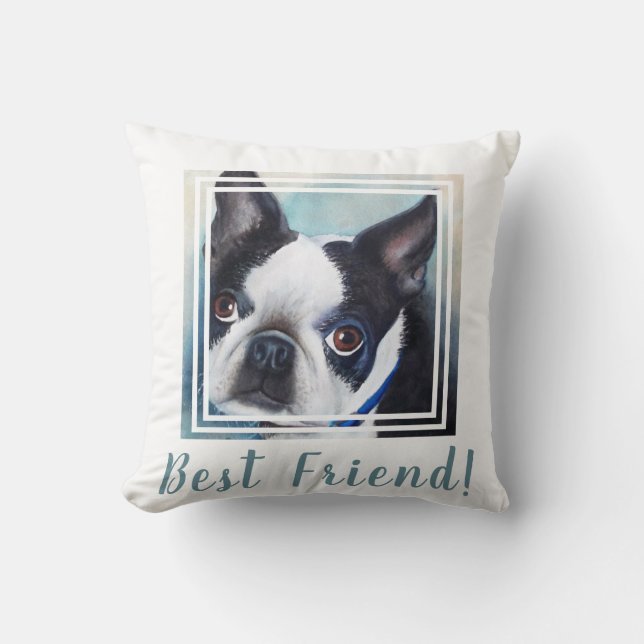 Boston Terrier Throw Pillow (Front)