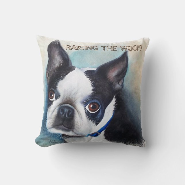 BOSTON TERRIER THROW PILLOW (Front)