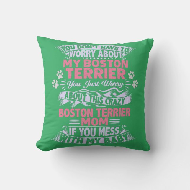 "Boston Terrier" throw pillow. Throw Pillow (Front)