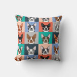 Boston Terrier Tiles - Cute Boston Terrier Pillow at Zazzle