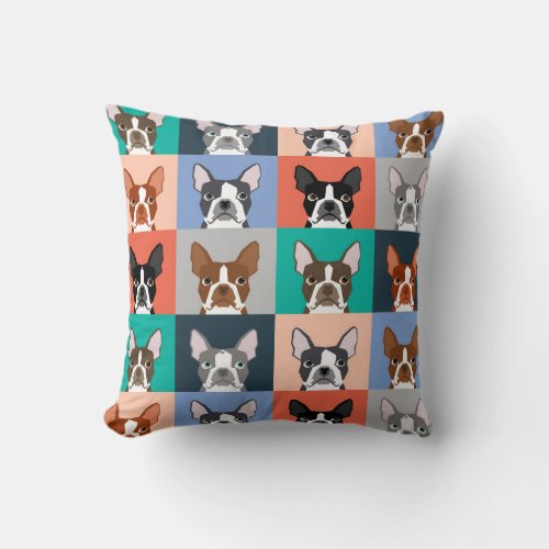 Boston Terrier Tiles _ cute boston terrier pillow
