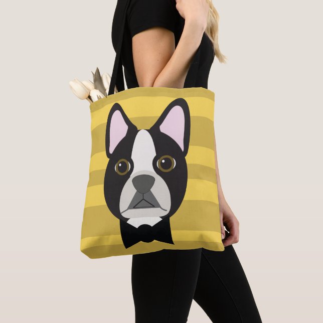 Boston Terrier Tote Bag (Close Up)