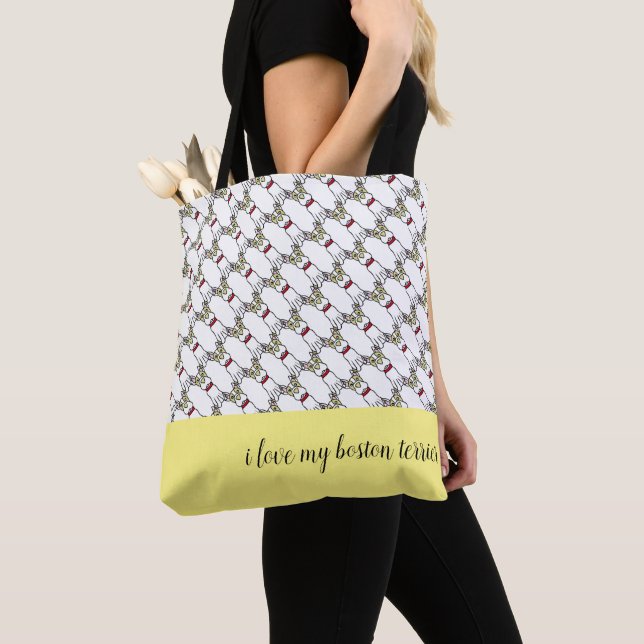 Boston Terrier Tote Bag (Close Up)