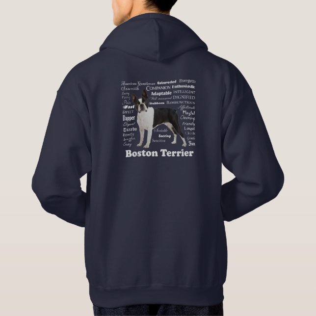Boston Terrier Traits Hoodie (Back)