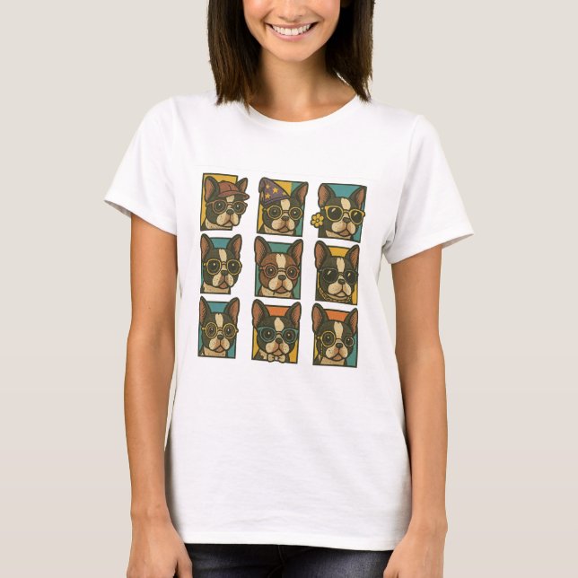 Boston Terrier Trendsetters T-Shirt (Front)