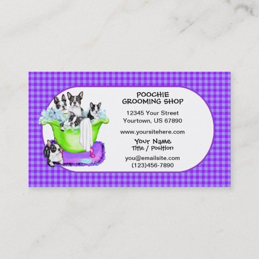 Customizable Boston Terrier Tub Full Business Cards