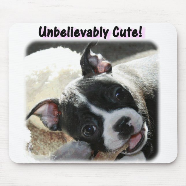 Boston Terrier:  Unbelievably Cute! Mouse Pad (Front)