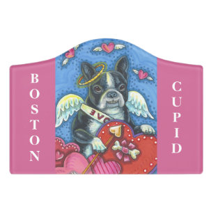 Boston Terrier VALENTINE DOG ROOM SIGN Sm