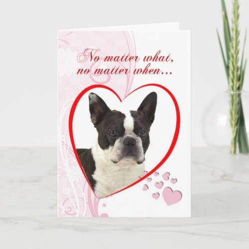 Boston Terrier Valentine Holiday Card