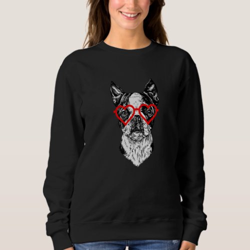 Boston Terrier Valentines Day Bostie Mom Dog Sweatshirt