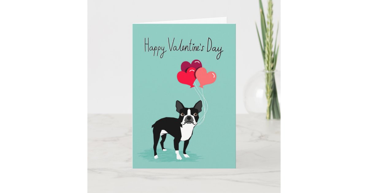 Boston Terrier Valentines Day Card - Cute Dog Card ...