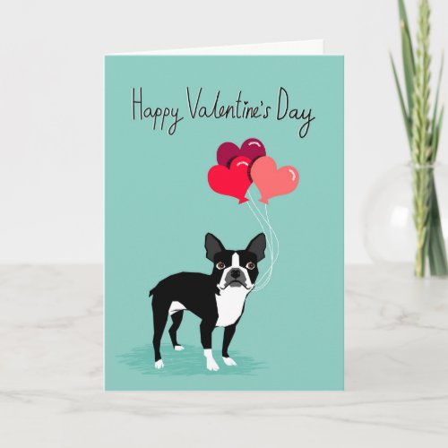 Boston Terrier Valentines Day Card _ Cute Dog Card