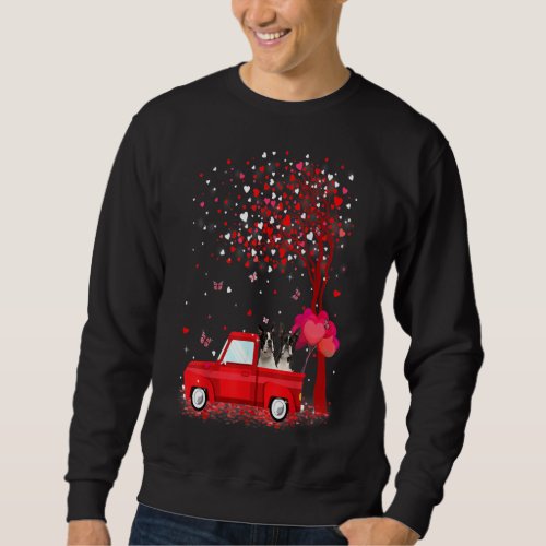 Boston Terrier Valentines Day Gifts Dogs Red Truck Sweatshirt