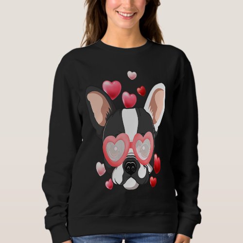 Boston Terrier Valentines Day  Heart Dog Sweatshirt