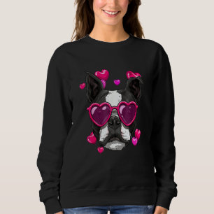 Boston Terrier Valentines Day Heart Dog Sweatshirt