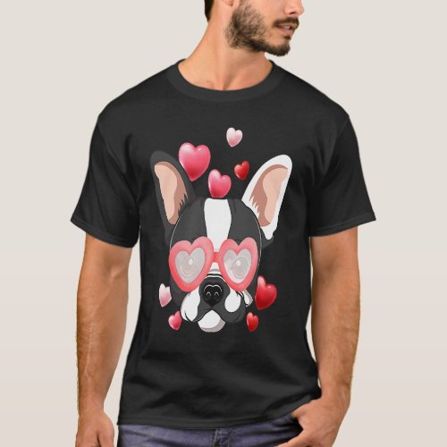 Boston Terrier Valentines Day  Heart Dog T_Shirt