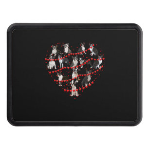 Boston Terrier Valentine's Day Red Heart Hitch Cover