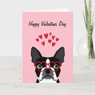Boston Terrier Valentines Love Card