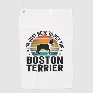 Boston Terrier Vintage Pet Lover Shirt Design_1 Golf Towel
