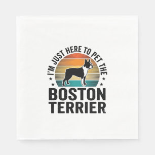 Boston Terrier Vintage Pet Lover Shirt Design_1 Napkins