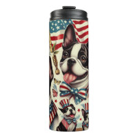 Boston Terrier Vintage Seamless Illustration