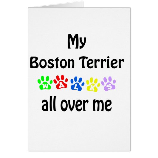 Boston Terrier Walks Design Cards (Front)