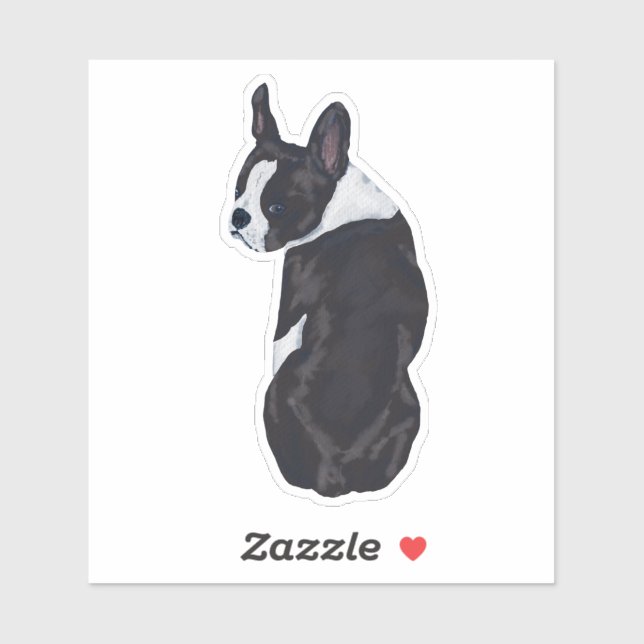 Boston Terrier Watercolor Black Dog Lover Sticker (Sheet)