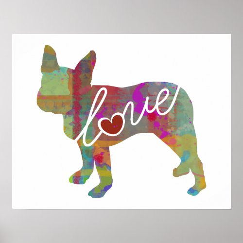 Boston Terrier Watercolor Poster