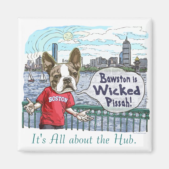Boston Terrier Wicked Pissah Gear Magnet (Front)