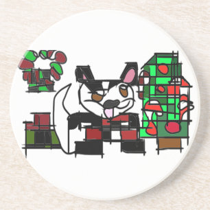 Boston terrier winter coaster