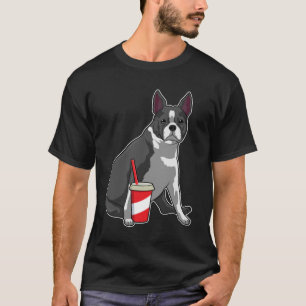 Boston Terrier with Drink T-Shirt