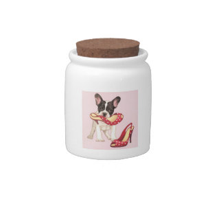 Boston Terrier with High Heels Candy Jar