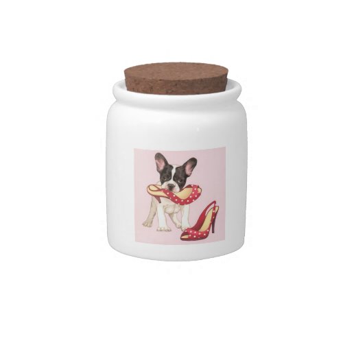 Boston Terrier with High Heels Candy Jar