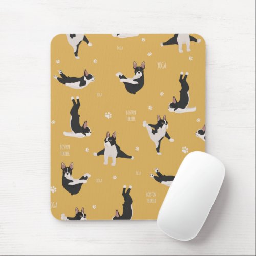 Boston Terrier Yoga Mouse Pad