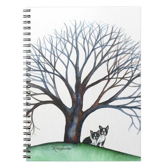 boston terriers and tree notebook (Front)