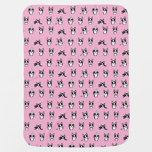 Boston Terriers Baby Blanket (Front)