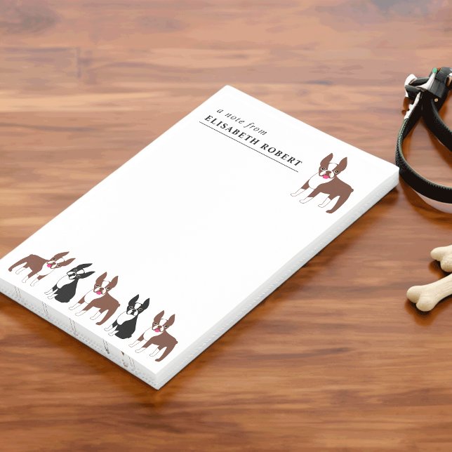 Boston Terriers Black and White and Red Brown Post-it Notes (Creator Uploaded)