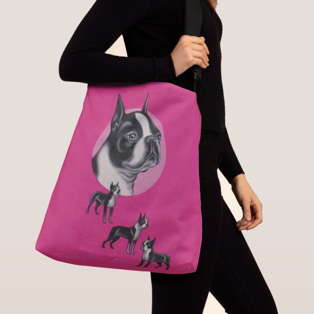 Boston terriers crossbody bag (Close Up)