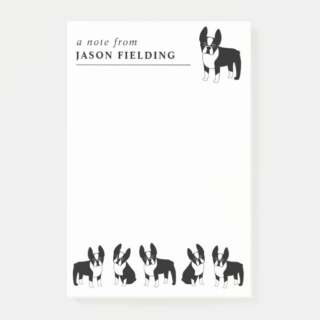 Boston Terriers Cute Black and White Dogs  Post-it Notes (Front)