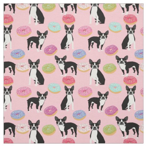 Boston Terriers Donuts _ Cute Dog fabric