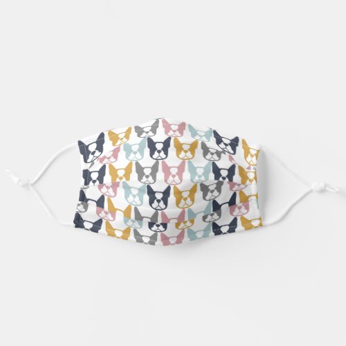 Boston Terriers in a row Adult Cloth Face Mask