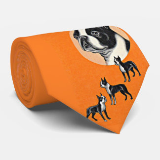 Boston terriers print neck tie