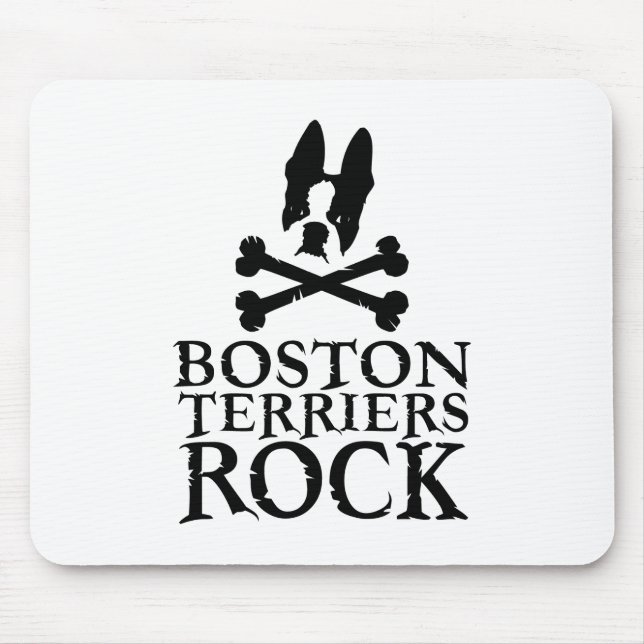 Boston Terriers Rock Mouse Pad (Front)