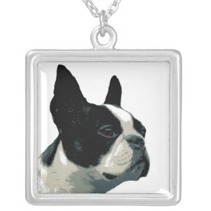 Boston Terrior Silver Plated Necklace