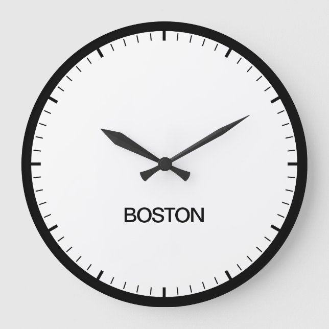 Boston Time Zone Newsroom Style Clock (Front)