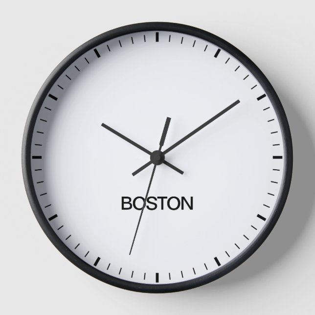Boston Time Zone Newsroom Style Clock (Front)