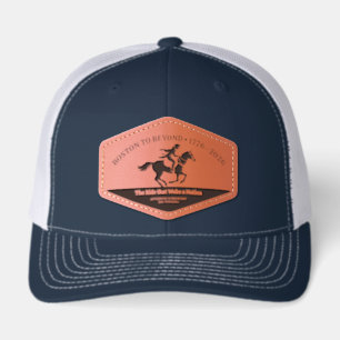 Boston to Beyond Patriotic Rider Tribute School Leather Patch Hat