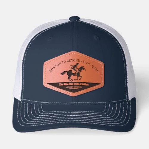 Boston to Beyond Patriotic Rider Tribute School Leather Patch Hat
