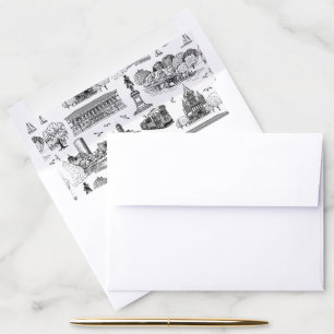 Boston Toile (Anniversary Ed.) Black/White Envelope Liner