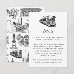 Boston Toile (Anniversary Ed.) Black/White Note Card